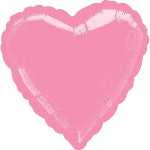 45cm heart-shaped pink foil balloon, perfect for celebrations and creating festive balloon bouquets.