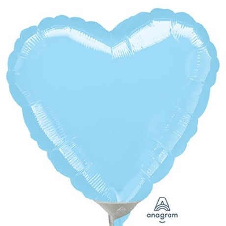 Pastel blue heart-shaped balloon, 10cm, perfect for elegant party decor and celebrations.
