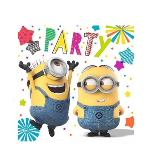 Vibrant Despicable Me Minion Made Luncheon Napkins, pack of 16, perfect for fun parties and gatherings.