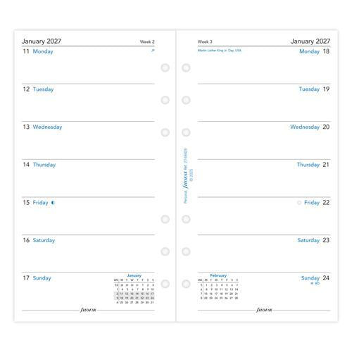 2027 Filofax Week per Page Personal Organiser Refill