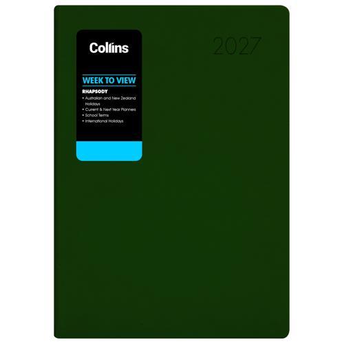 2027 Collins Rhapsody A43 Week To View Racing Green Diary