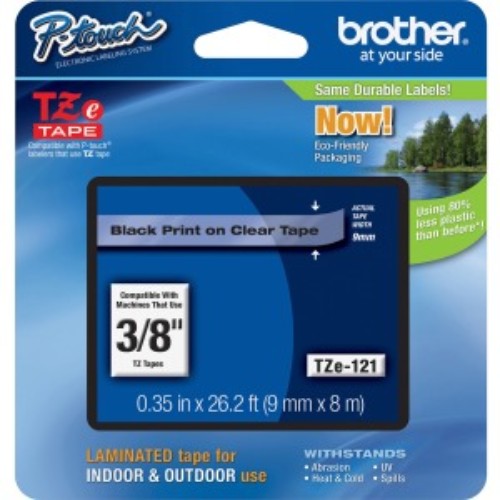 Brother TZ Laminated Tape Cartridge - 9.53mm Waterproof Labeling Solution for P-Touch