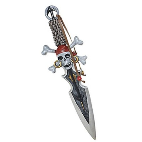 Vibrant 18-inch plastic pirate dagger, perfect for costumes and Halloween, safe and lightweight for ages 14 and up.