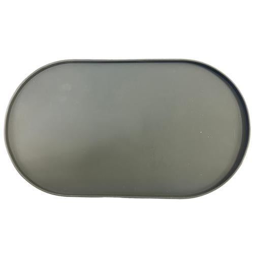 Pet Feed Mat - Silicone Ellipse Mat Dark Grey 45x25cm