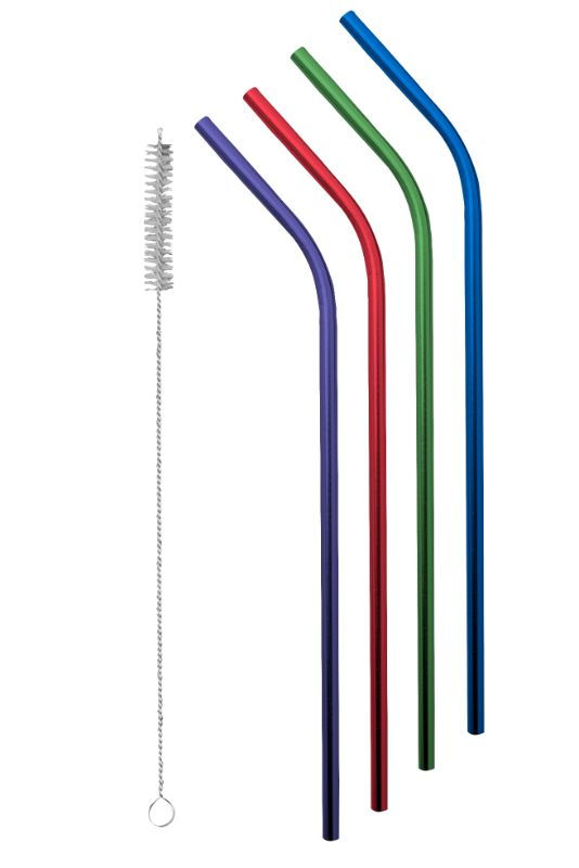 Avanti Stainless Steel Straws Rainbow Set if 4
