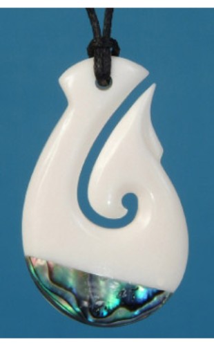 Pendant - Bone Fish Hook - Kiwiana Type 2