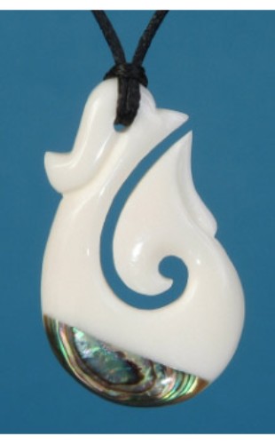 Pendant - Bone Fish Hook - Kiwiana - Version 1