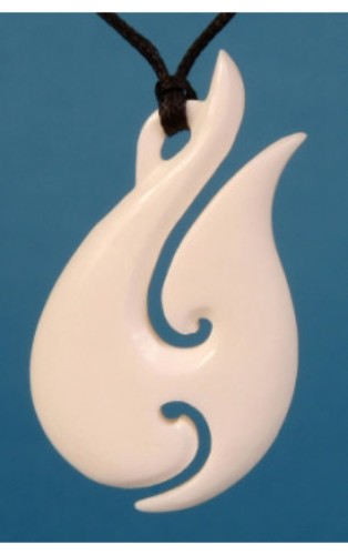Pendant - Bone Fish Hook - Kiwiana Type 1