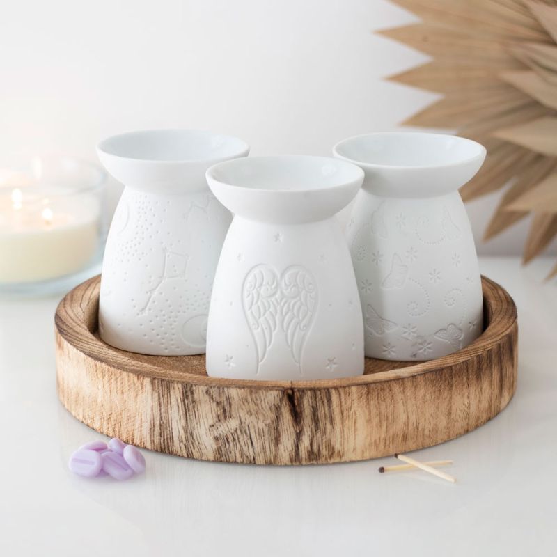 White Ceramic Butterfly Oil Burner