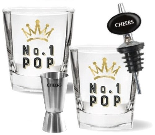 Spirit Glasses, Jigger & Pourer - Pop 4pc (Set of 2)