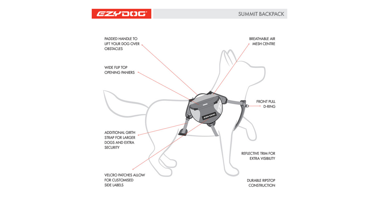 ED Summit Backpack for Dogs (Red) - Large