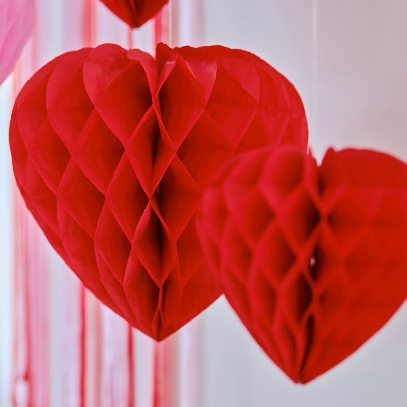 Hanging Decorations - Ginger Ray Be Mine Heart Hcomb FSC