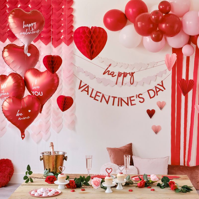 Hanging Decorations - Ginger Ray Be Mine Heart Hcomb FSC
