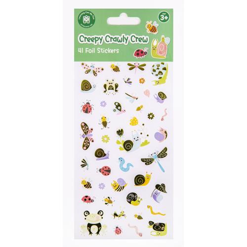 Kids Foil Sticker Set Creepy Crawly Crew 41-Piece LCBF