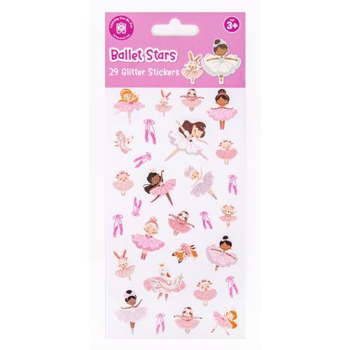 Kids Glitter Sticker Set Ballet Stars 29-Piece LCBF