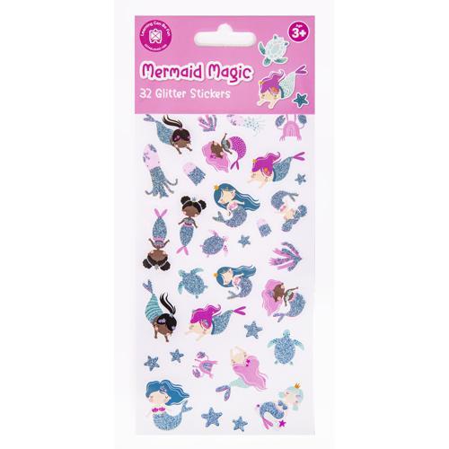 Kids Glitter Sticker Set Mermaid Magic 32-Piece LCBF