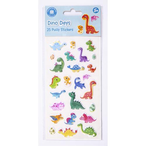Kids Puffy Sticker Set Dino Days 25-Piece LCBF