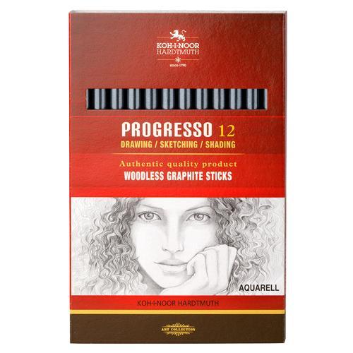 Woodless Water-Soluble Graphite Pencils 4B 12 Pack Koh-I-Noor