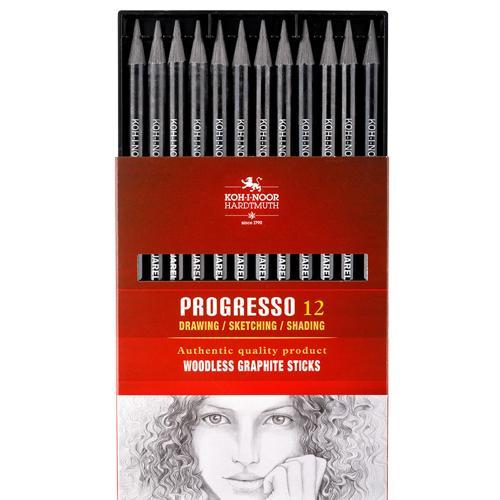 Woodless Water-Soluble Graphite Pencils 4B 12 Pack Koh-I-Noor