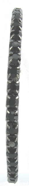 Bracelet 1 Strand Black Diamante