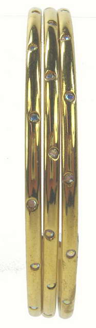 Bracelet Gold 3 Row Cyrstal