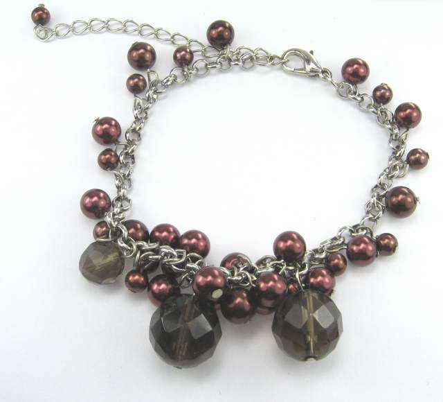 Bracelet - Bead & Crystal - Brown
