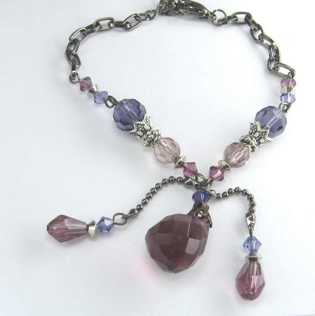 Bracelet - Bead & Crystal - Purple- Version 3