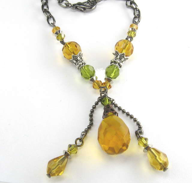 Bracelet - Bead & Crystal - Yellow