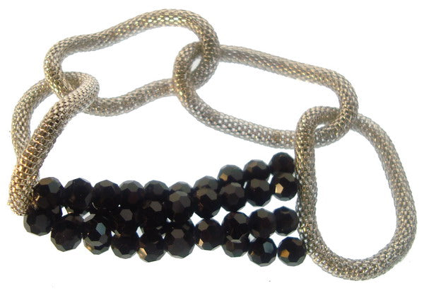 Bracelet - 4 Row with Large Chain Links - Black
