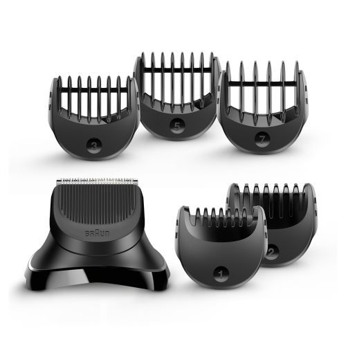 Braun BT32 styling attachment for Series 3 310S, featuring a beard trimming head and 5 combs for customizable lengths.