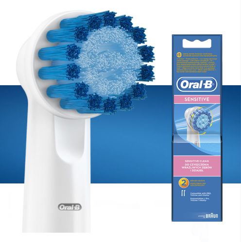 Oral-B 3D White electric toothbrush heads for gentle, effective cleaning and stain removal, perfect for sensitive gums.