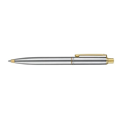 SHEAFFER SENTINEL BRUSHED CHROME/GOLD TRIM BALLPOINT PEN
