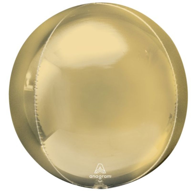 Orbz Jumbo XL White Gold Balloon, 53cm, self-sealing foil, perfect for elegant celebrations and stunning party decor.