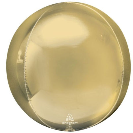 Orbz Jumbo XL White Gold Balloon, 53cm, self-sealing foil, perfect for elegant celebrations and stunning party decor.