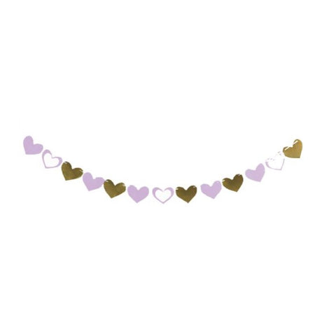 Brightly colored Hearts Garland in cardboard and foil, measuring 11cm x 8cm x 2m, perfect for festive celebrations.