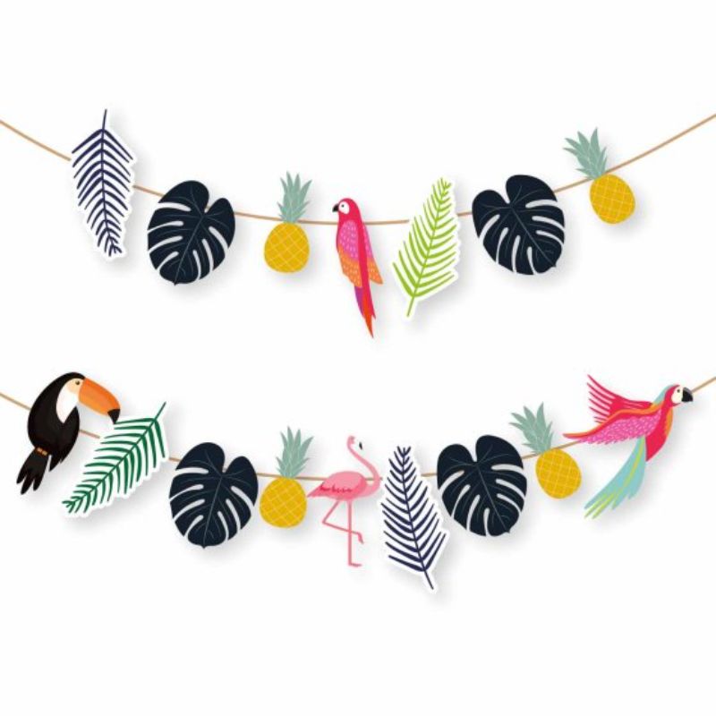 Vibrant 2.4m tropical-themed hanging garlands for lively events, perfect for indoor and outdoor celebrations.