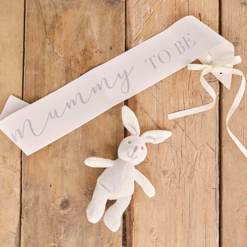 Hello Baby Cream Mummy to Be Baby Shower Sash