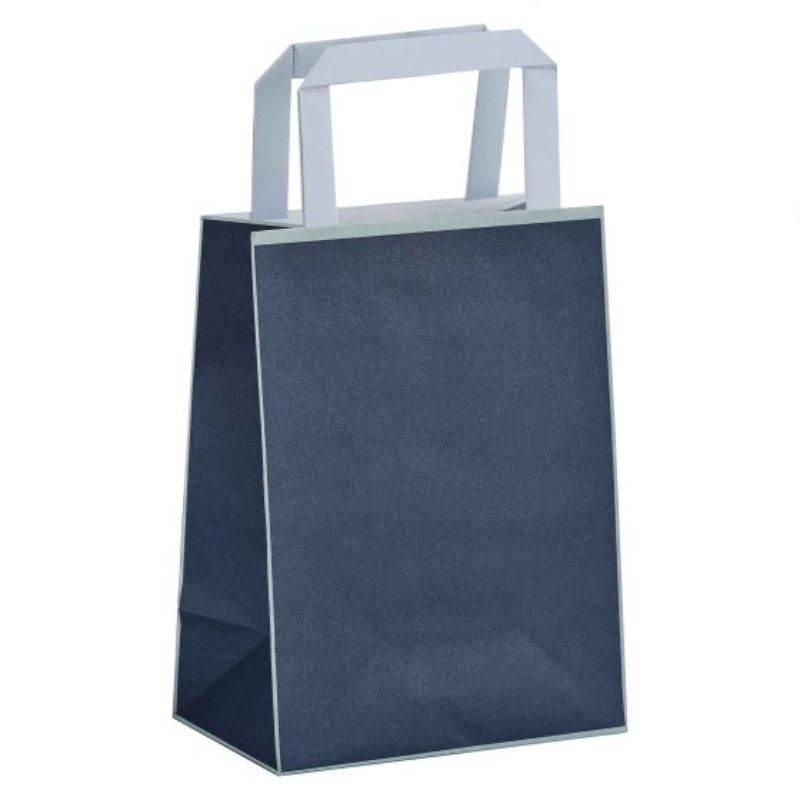 Navy blue paper party bags, pack of 5, perfect for gifts and favors at any celebration, eco-friendly and stylish.