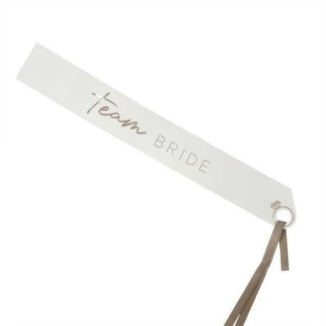 Pack of 6 stylish satin sashes for hen parties, adorned with shimmering silver ribbon for the ultimate bridal celebration.