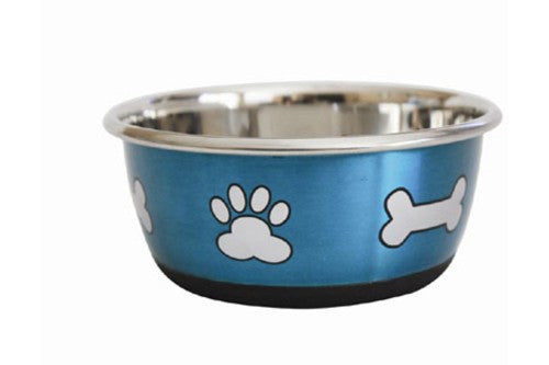 Dog Bowl - Durapet Fashion Bowl - Metallic Blue    - 500mL