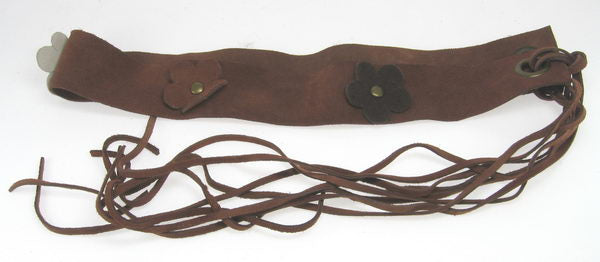 Belt - Suede with Daisies - Brown LT BROWN