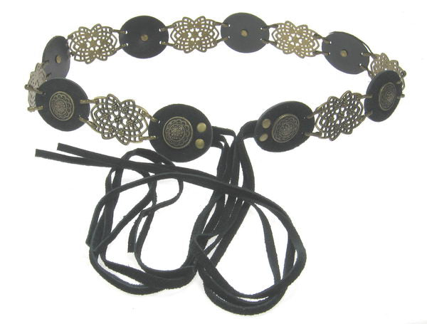 Belt Suede Studded Ant Brass