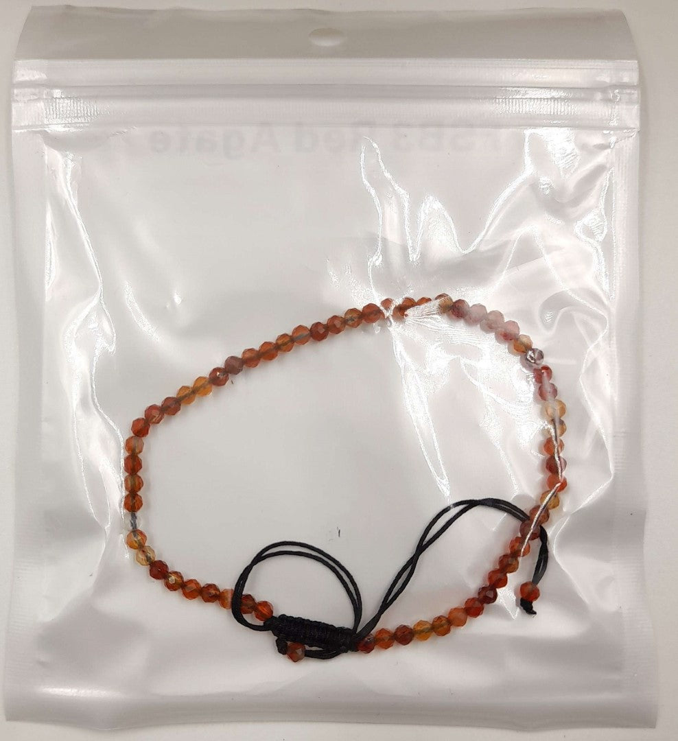 Gemstone Bracelet - Star Cut Faceted Red Agate (Set of 3)