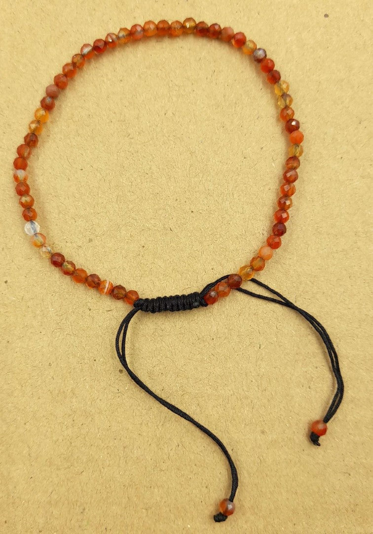 Gemstone Bracelet - Star Cut Faceted Red Agate (Set of 3)