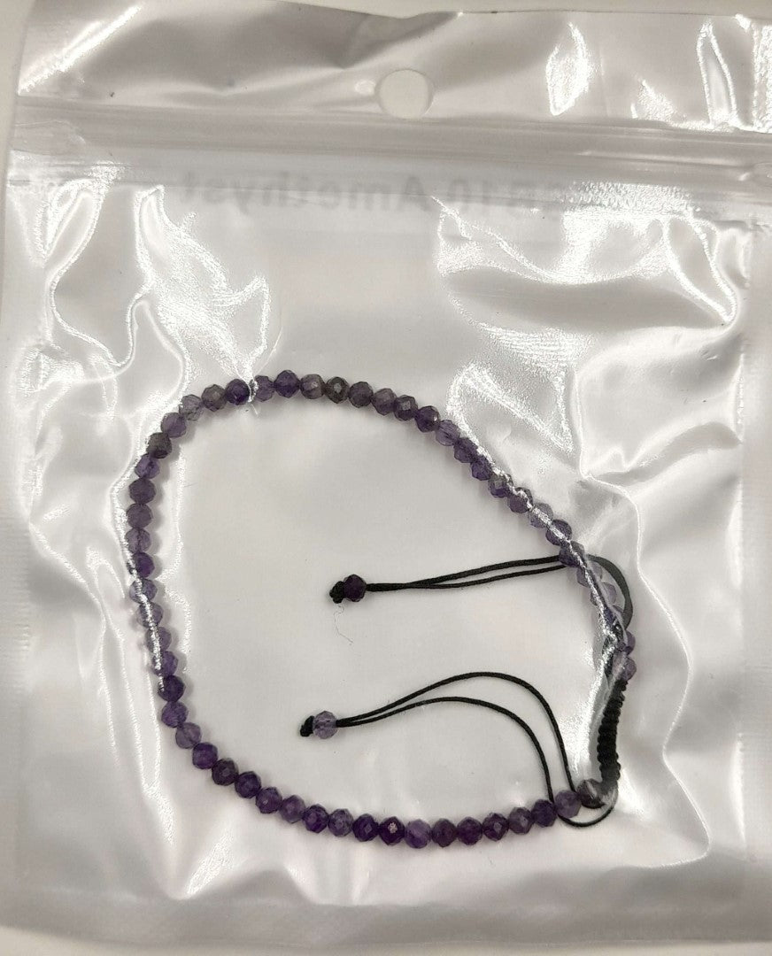 Gemstone Bracelet - Star Cut Faceted Amethyst (Set of 3)