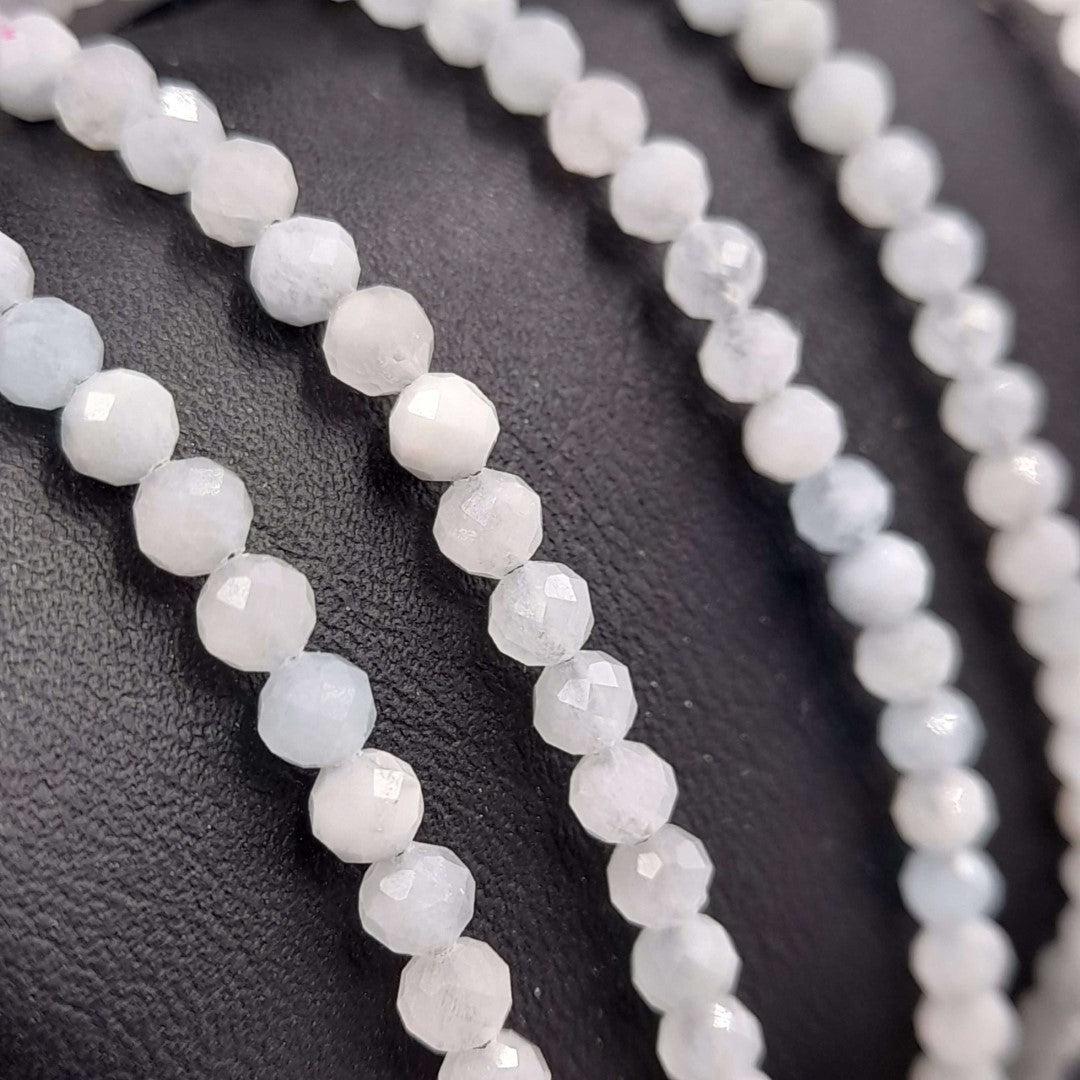 Gemstone Bracelet - Star Cut Faceted Aquamarine (Set of 3)