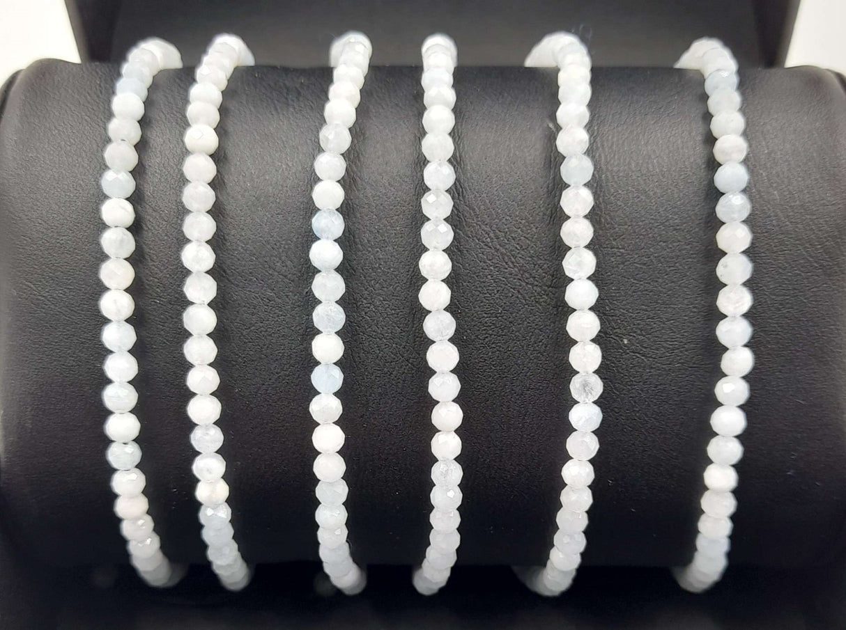 Gemstone Bracelet - Star Cut Faceted Aquamarine (Set of 3)