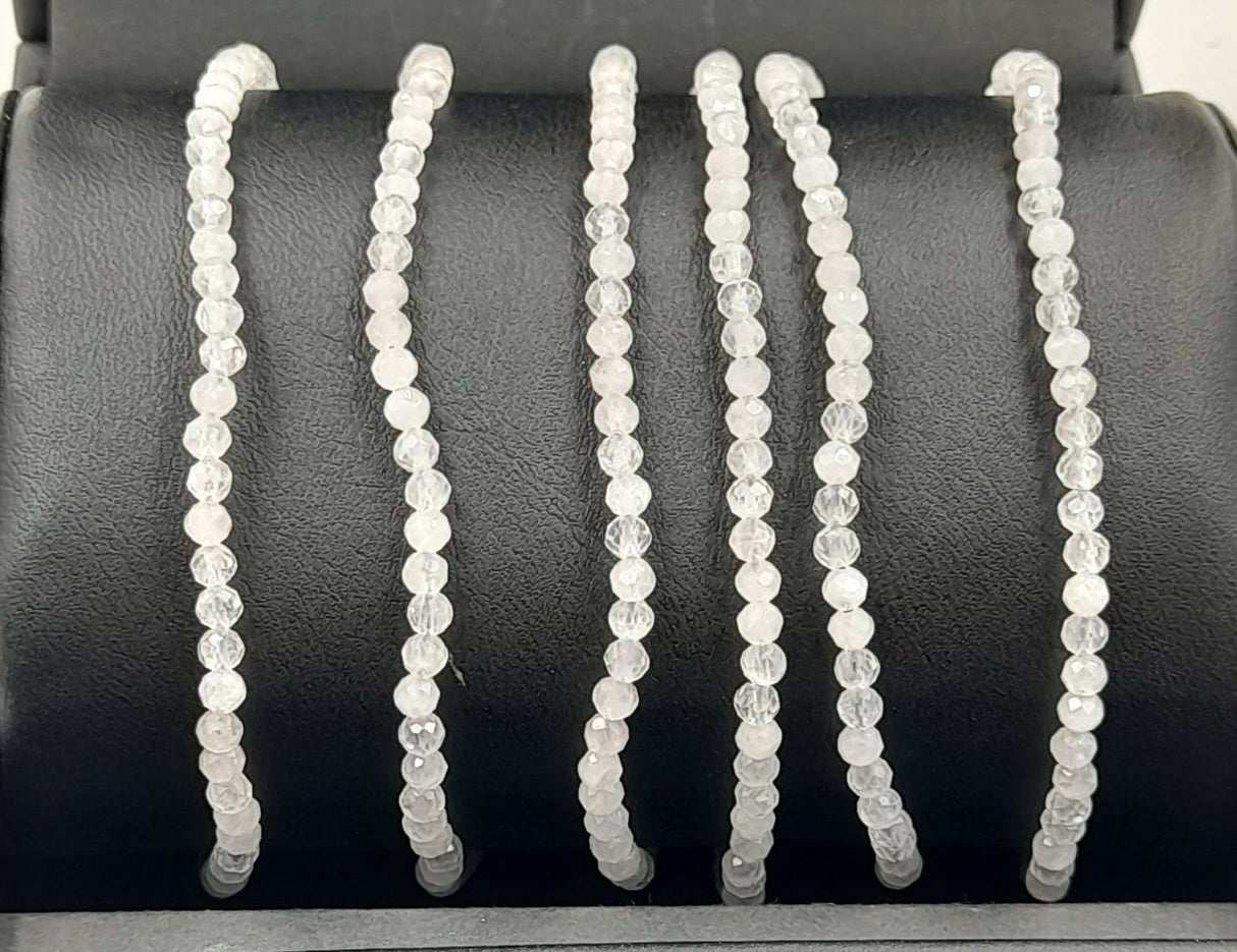 Gemstone Bracelet - Star Cut Faceted Clear Quartz (Set of 3)