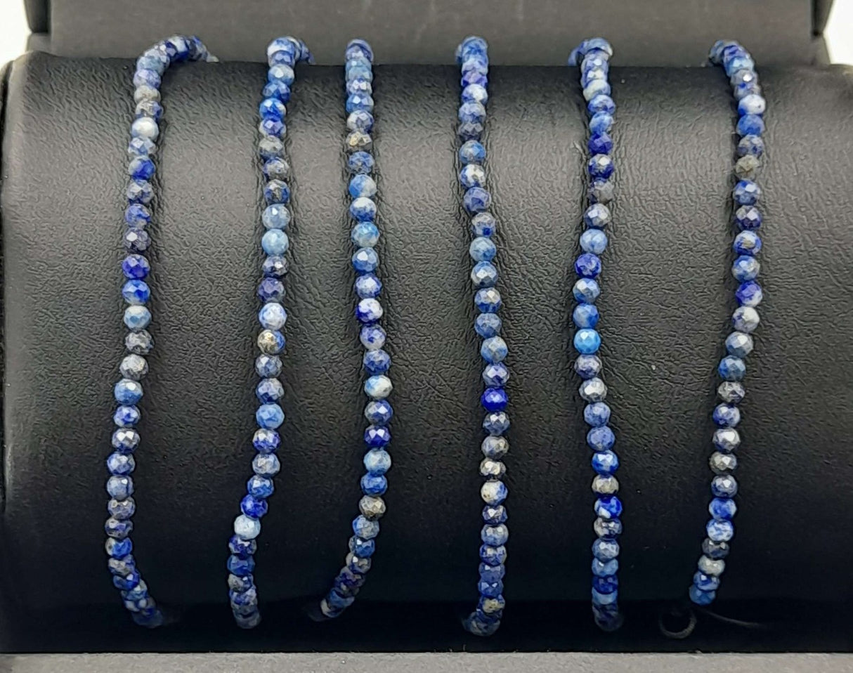 Gemstone Bracelet - Star Cut Faceted Lapis Lazuli (Set of 3)