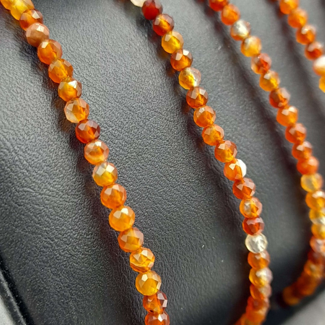 Gemstone Bracelet - Star Cut Faceted Red Agate (Set of 3)